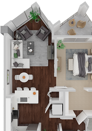Hayes Valley Plus 3D Floorplan Image Hayes Valley Plus Floorplan